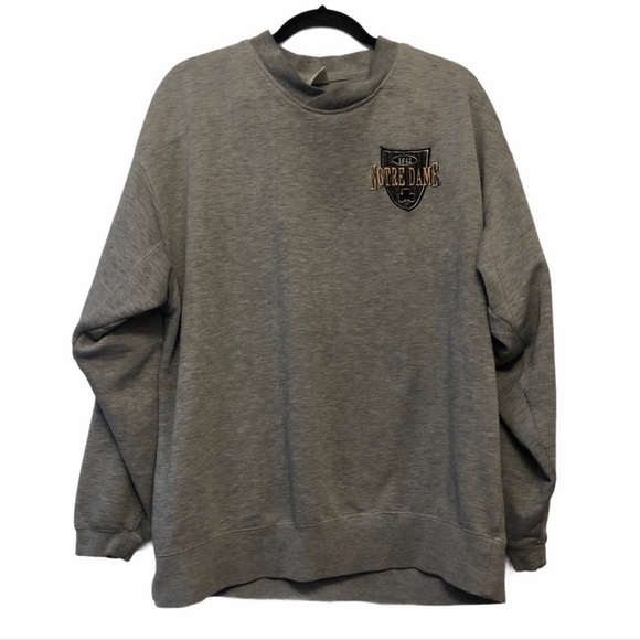 Vintage Adidas Notre Dame Gray Crewneck Pullover - Picture 1 of 8